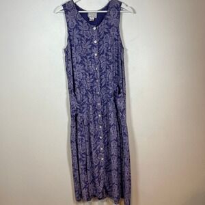 VTG April Cornell Floral Maxi Dress Womens S Cottagecore Peasant Boho Relaxed